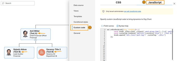 OrgChart-custom-code