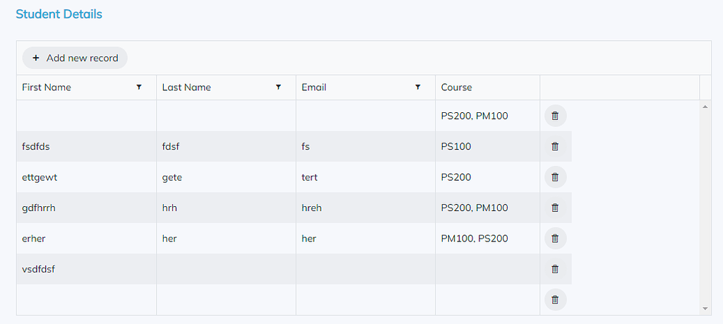 Dropdown column values to do not populate properly to another datatable ...
