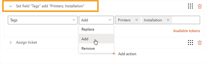 Add, replace, or remove ticket tags