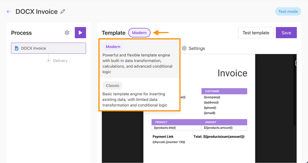 Documents: Engine selection, syntax alerts, and template updates ...