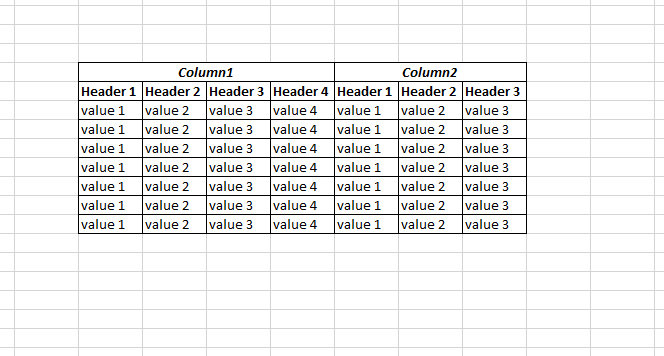 Add Multiple Header to a Table - SharePoint 2019/SE - Community
